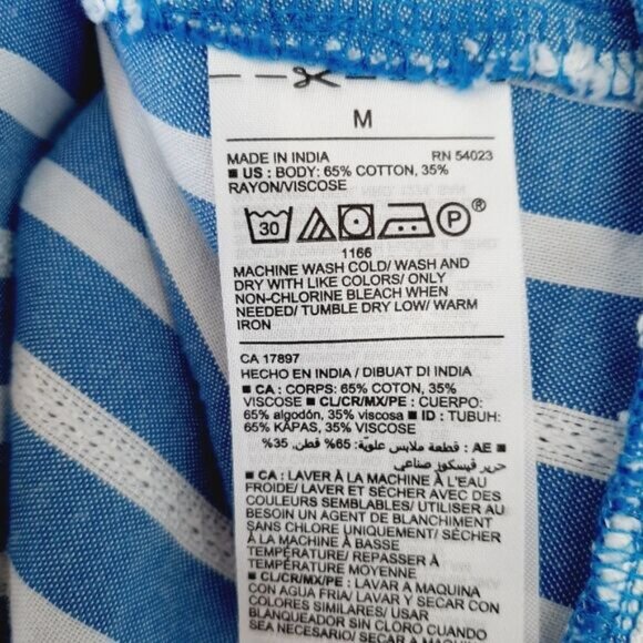 OLD NAVY Cami Fit & Flare Dobby-Stripe Ruffle-Hem Dress Sz M - Picture 13 of 14